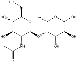 4-O-(2-Acetamido-2-deoxy-b-D-glucopyranosyl)-L-fucopyranose Struktur