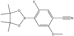 5-Fluoro-2-methoxy-4-(4,4,5,5-tetramethyl-[1,3,2]dioxaborolan-2-yl)-benzonitrile Struktur