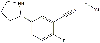 (S)-2-fluoro-5-(pyrrolidin-2-yl)benzonitrile hydrochloride Struktur