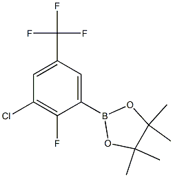 2-(3-chloro-2-fluoro-5-(trifluoromethyl)phenyl)-4,4,5,5-tetramethyl-1,3,2-dioxaborolane Struktur