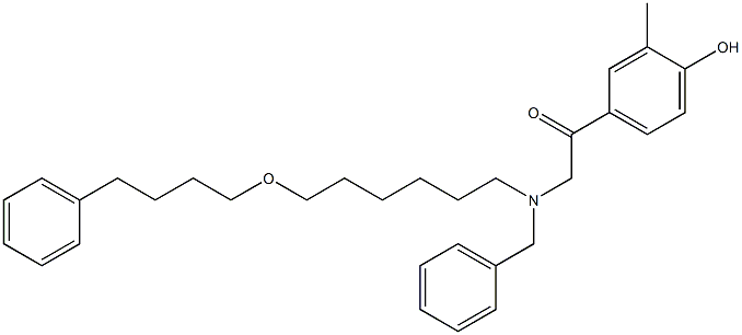 2-(Benzyl(6-(4-phenylbutoxy)hexyl)amino)-1-(4-hydroxy-3-methylphenyl)ethanone Struktur