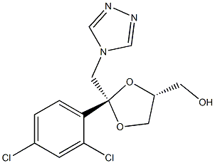 cis-2-(2,4-Dichlorophenyl)-2-(4H-1,2,4-triazol-4-ylmethyl)-1,3-dioxolane-4-methanol Struktur