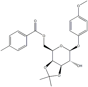 4-Methoxyphenyl 3,4-O-Isopropylidene-6-O-(4-methylbenzoyl)-b-D-galactopyranoside Struktur