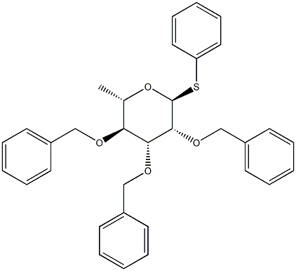 Phenyl 2,3,4-tri-O-benzyl-a-L-thiorhamnopyranose Struktur