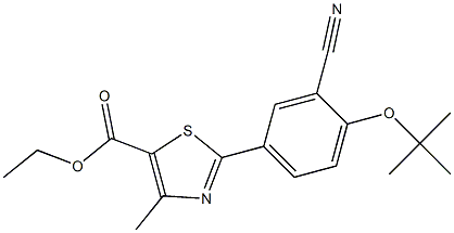 ethyl 2-(4-(tert-butoxy)-3-cyanophenyl)-4-methylthiazole-5- carboxylate Struktur