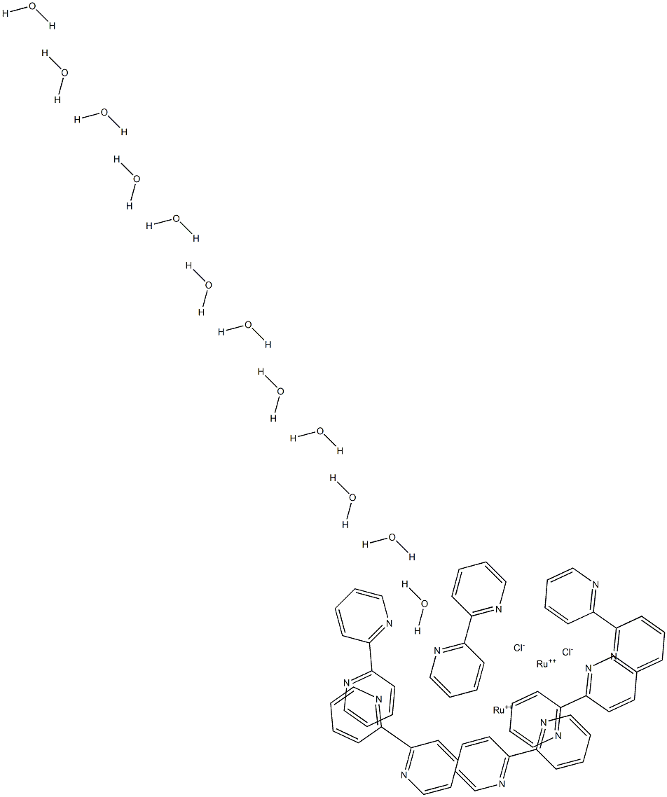 TRIS(2,2'-BIPYRIDYL)RUTHENIUM(II) CHLORIDE HEXAHYDRATE Tris(2,2'-bipyridyl)ruthenium(II) hexahydrate Struktur