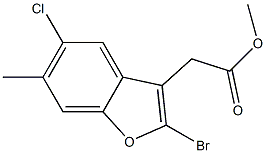 METHYL (2-BROMO-5-CHLORO-6-METHYL-1-BENZOFURAN-3-YL)ACETATE Struktur