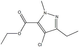 Ethyl 4-chloro-3-ethyl-1-methylpyrazole-5-carboxylate Struktur