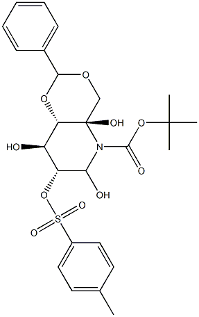 4,6-O-Benzylidene-N-Boc-2-O-p-toluenesulfonyl-1,5-imino-D-glucitol Struktur