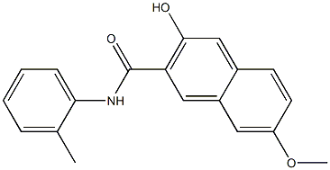 3-hydroxy-7-methoxy-N-(2-methylphenyl)-2-naphthalenecarboxamide Struktur