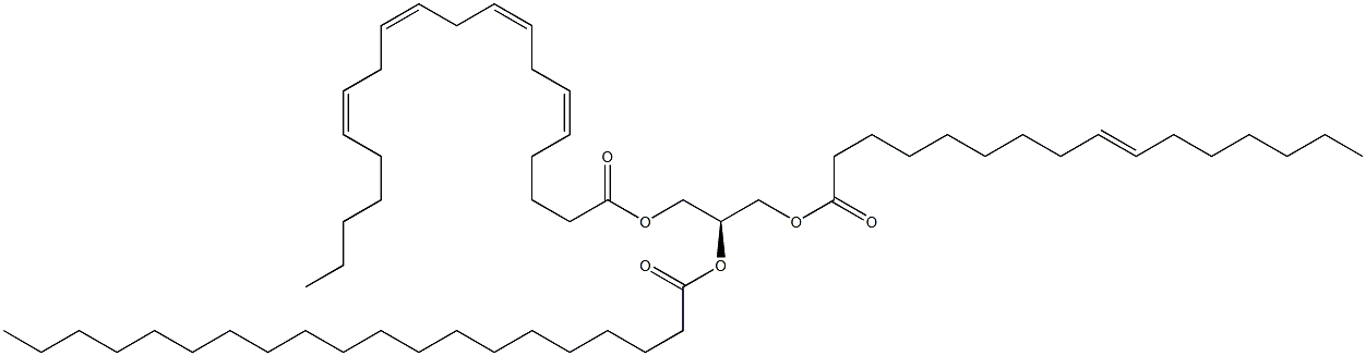 1-(9Z-hexadecenoyl)-2-eicosanoyl-3-(5Z,8Z,11Z,14Z-eicosatetraenoyl)-sn-glycerol Struktur