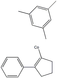 Cobalt, (1-phenylcyclopentenyl)(1,3,5-trimethylbenzene) Struktur