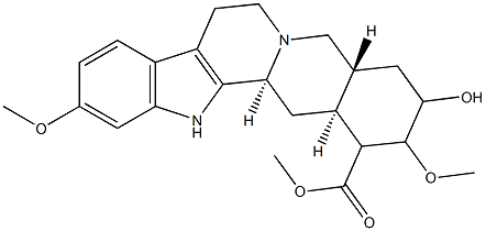 Methyl 18-hydroxy-11,17-dimethoxyyohimban-16-carboxylate Struktur