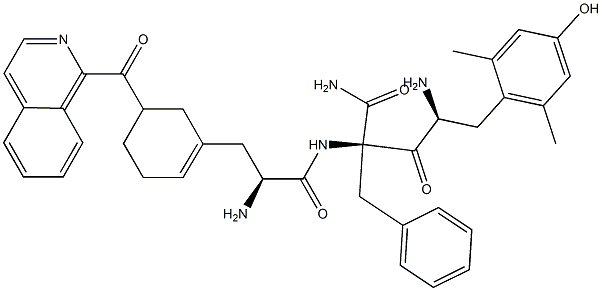 2',6'-dimethyltyrosyl-1,2,3,4-tetrahydro-3-isoquinolinecarbonyl-phenylalanyl-phenylalaninamide Struktur