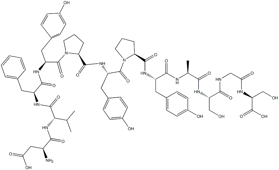 aspartyl-valyl-phenylalanyl-tyrosyl-prolyl-tyrosyl-prolyl-tyrosyl-alanyl-seryl-glycyl-serine Struktur