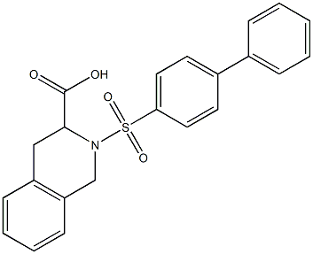 2-(biphenyl-4-ylsulfonyl)-1,2,3,4-tetrahydroisoquinolin-3-carboxylic acid Struktur