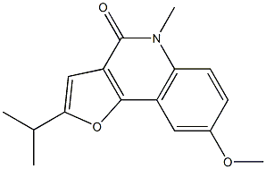 8-methoxy-2-(1'-methylethyl)-5-methyl-4,5-dihydrofuro(3,2-c)quinolin-4-one Struktur