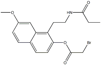 N-(2-(2-(bromoacetoxy)-7-methoxynaphtyl)ethyl)-propionamide Struktur