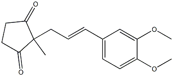 2-(3',4'-dimethoxycinnamyl)-2-methylcyclopentane-1,3-dione Struktur