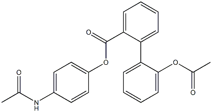 4-acetamidophenyl 2'-acetoxybiphenyl-2-carboxylate Struktur