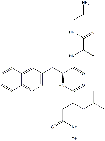 N-((2-(hydroxyaminocarbonyl)methyl)-4-methylpentanoyl)-3-(2'-naphthyl)alanylalanine, 2-aminoethylamide Struktur