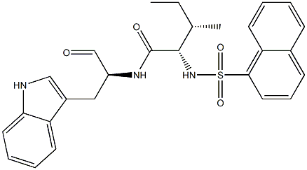 N-(1-naphthalenylsulfonyl)isoleucyl-tryptophanal Struktur