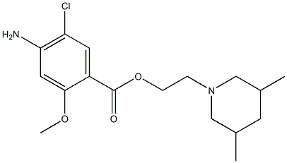 2-(3,5-dimethylpiperidino)ethyl 4-amino-5-chloro-2-methoxybenzoate Struktur