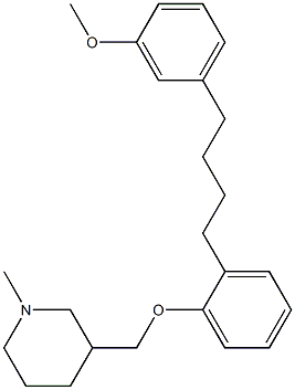 1-methyl-3-(2-(4-(3-methoxyphenyl)butyl)phenoxymethyl)piperidine Struktur