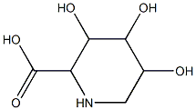 2-carboxy-3,4,5-trihydroxypiperidine Struktur