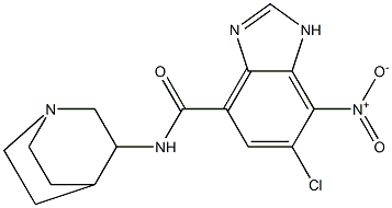 N-(1-azabicyclo(2.2.2)oct-3-yl)-6--chloro-7-nitrobenzimidazole-4-carboxamide Struktur