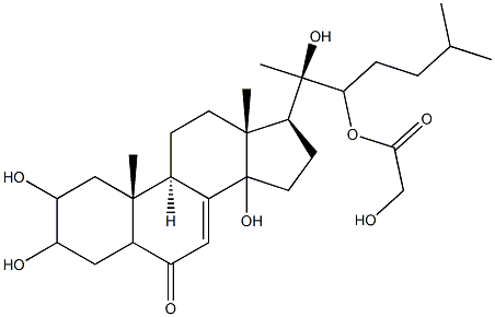 2,3,14,20-tetrahydroxy-22-(2-hydroxyacetyloxy)cholest-7-en-6-one Struktur