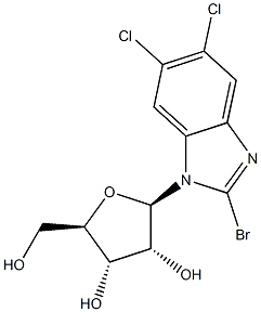 2-bromo-5,6-dichloro-1-beta-D-ribofuranosyl benzimidazole Struktur