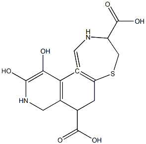 3,7-dicarboxy-10,11-dihydroxy-2,3,4,5,6,7,8,9-octahydropyrido(4,3-g)(1,4)benzothiazepine Struktur