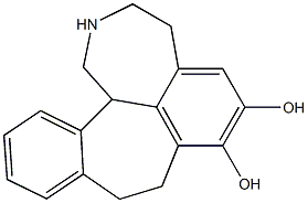 6,7-dihydroxy-2,3,4,8,9,13b-hexahydro-1H-benzo(6,7)cyclohepta(1,2,3-ef)(3)benzazepine Struktur