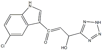 1-(5-chloroindol-3-yl)-3-hydroxy-3-(2H-tetrazol-5-yl)propenone Struktur