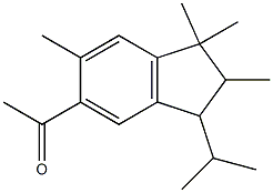 5-acetyl-1,1,2,6-tetramethyl-3-isopropylindane Struktur