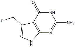 2-amino-5-(fluoromethyl)pyrrolo(2,3-d)pyrimidin-4(3H)-one Struktur