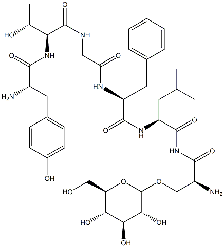 tyrosyl-threonyl-glycyl--phenylalanyl-leucyl-O-glucosylserinamide Struktur