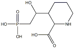 3-(1-hydroxy-2-phosphonoethyl)-2-piperidinecarboxylic acid Struktur