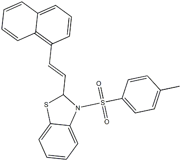 2-(2-(1-naphthyl)vinyl)-3-tosyl-2,3-dihydro-1,3-benzothiazole Struktur