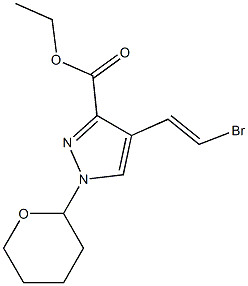 1-tetrahydropyranyl-4-(2-bromovinyl)-3-(ethoxycarbonyl)pyrazole Struktur