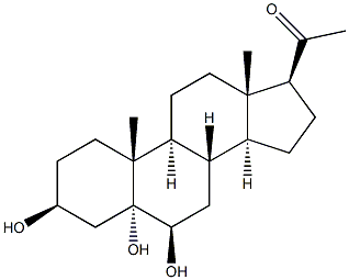 3 beta-5,6 beta-trihydroxy-5 alpha-pregnan-20-one Struktur