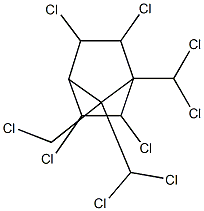 2-ENDO,3-EXO,5-ENDO,6-EXO,8,8,9,10,10-NONACHLOROBORNANE Struktur