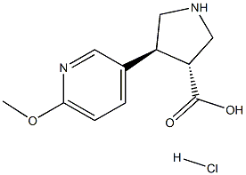 (+-)-trans-4-(6-methoxy-3-pyridinyl)-pyrrolidine-3-carboxylic acid hydrochloride Struktur