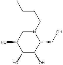 (2R,3S,4R,5S)-1-butyl-2-(hydroxymethyl)piperidine-3,4,5-triol Struktur