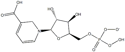 1-[(2R,3R,4R,5R)-3,4-dihydroxy-5-[(hydroxy-oxido-phosphoryl)oxymethyl]oxolan-2-yl]pyridine-5-carboxylic acid Struktur