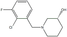 (3R)-1-(2-chloro-3-fluorobenzyl)piperidin-3-ol Struktur