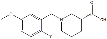 (3R)-1-(2-fluoro-5-methoxybenzyl)piperidine-3-carboxylic acid Struktur