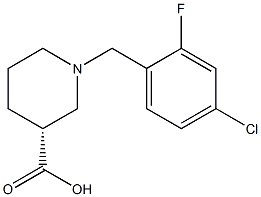 (3R)-1-(4-chloro-2-fluorobenzyl)piperidine-3-carboxylic acid Struktur