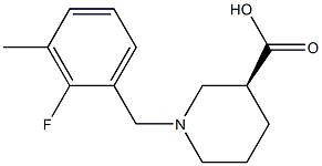 (3S)-1-(2-fluoro-3-methylbenzyl)piperidine-3-carboxylic acid Struktur